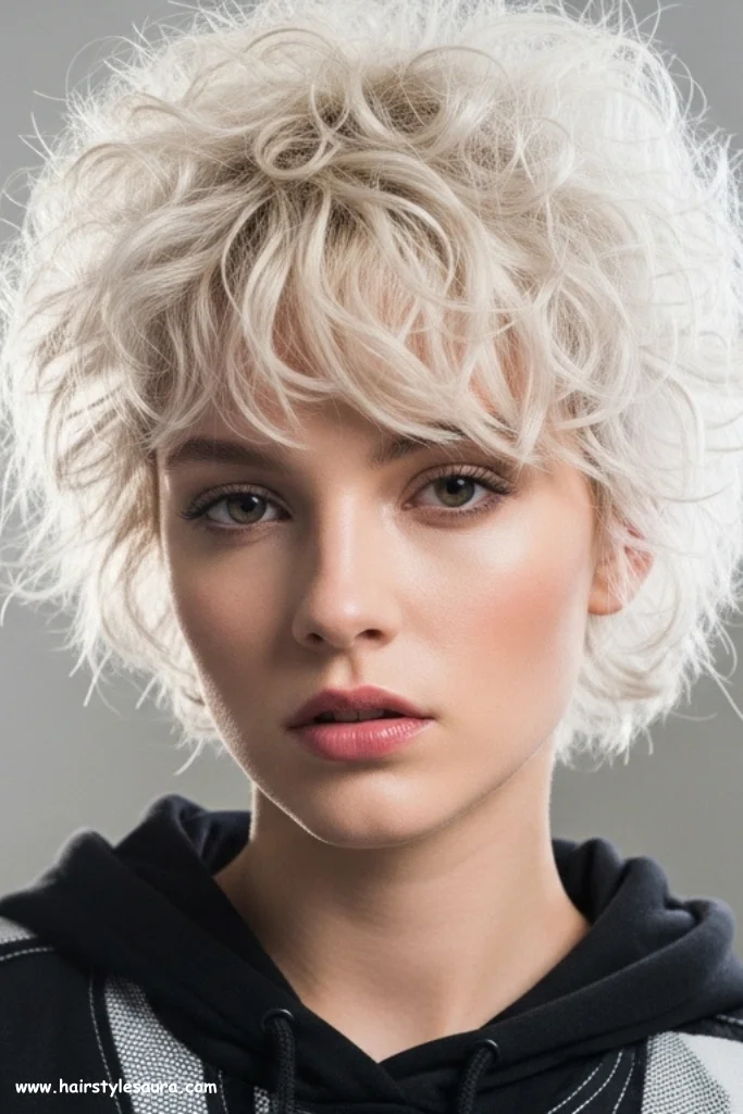11 Beautiful Blonde Curly Pixie Cuts That Shine with Style 2 Platinum Blonde Curly Pixie