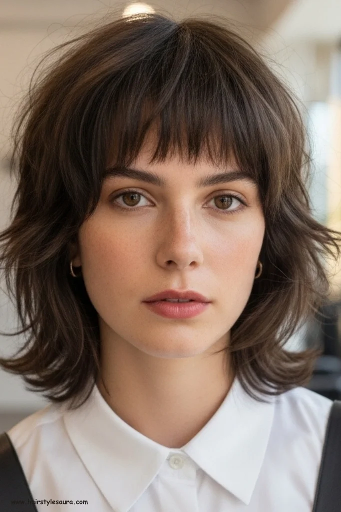12 Shaggy Layered Haircut Ideas That Add Texture, Volume, and Edge 4 Short Shag with Feathered Bangs