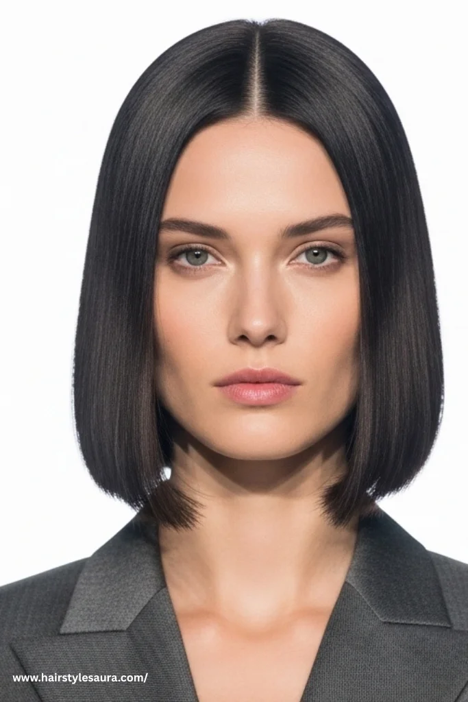 13 Timeless Hairstyles for Short Hair for Mature Ladies 7 Sleek Straight Bob