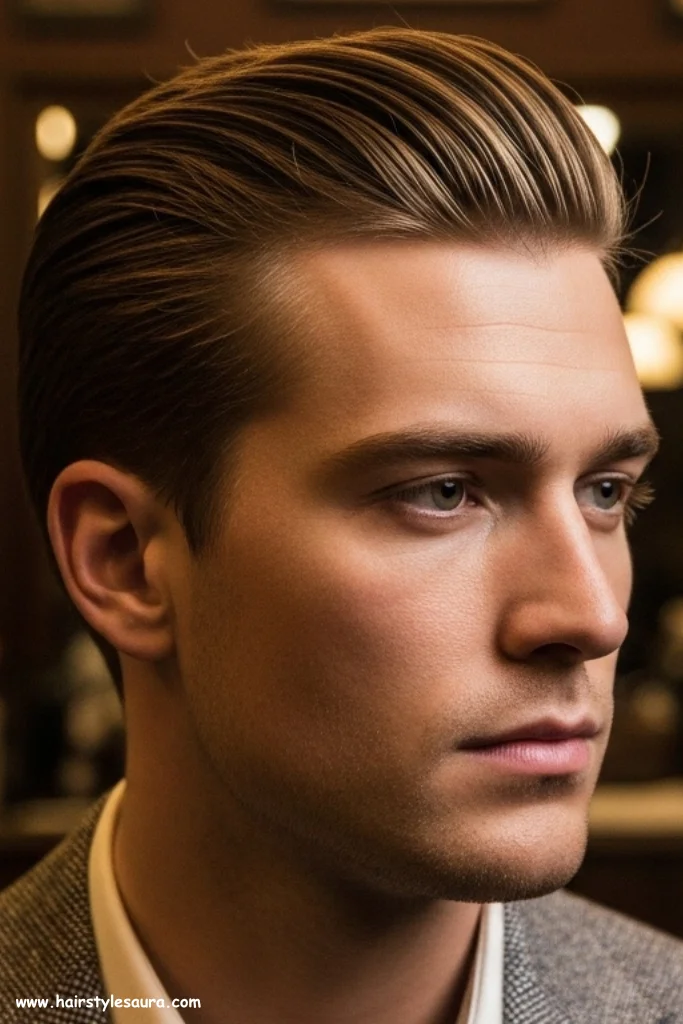 12 Trendy Gentleman’s Cut Hairstyle Styles for 2025 4 Slick Back Gentleman’s Cut