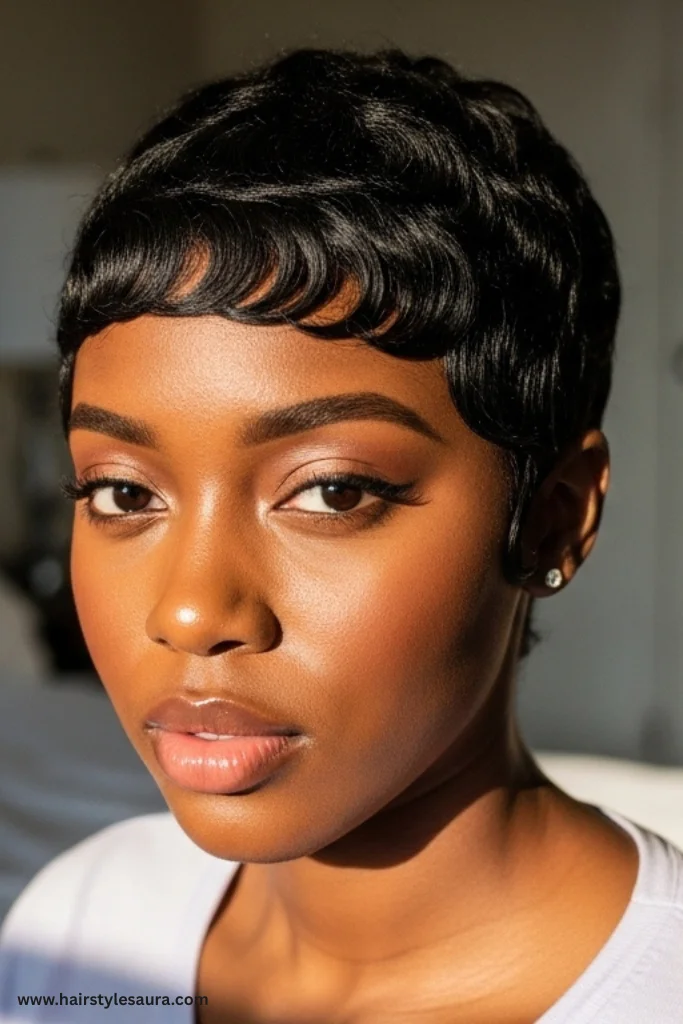 10 Stunning Curly Pixie Cuts Black Women Ideas That Radiate Confidence 6 Soft Pixie with Baby Hairs