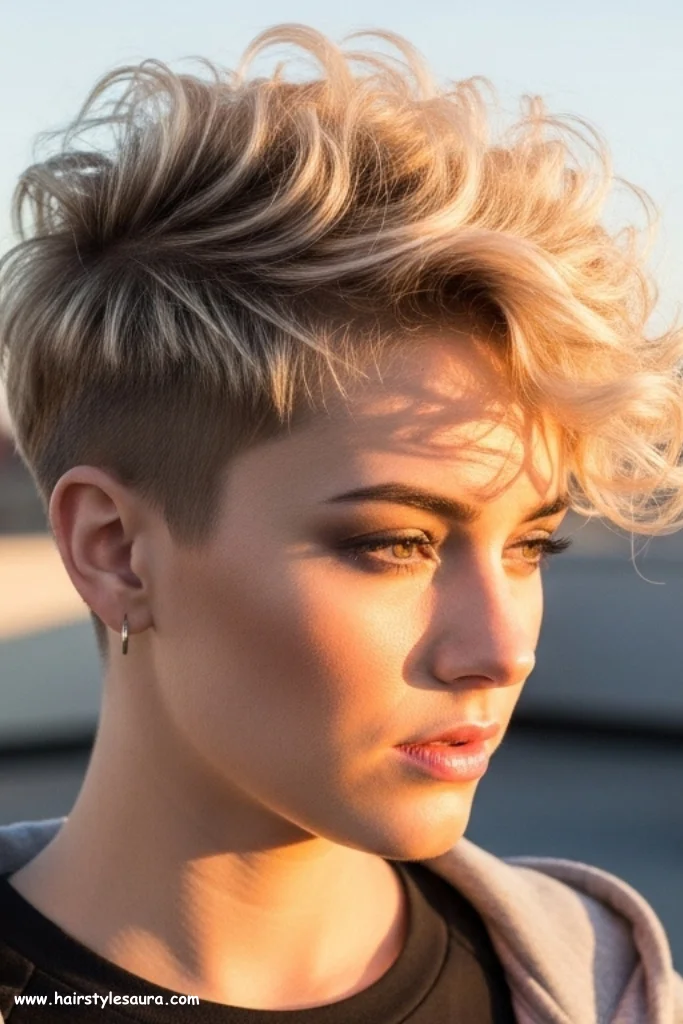 11 Beautiful Blonde Curly Pixie Cuts That Shine with Style 4 Tapered Blonde Pixie Cut