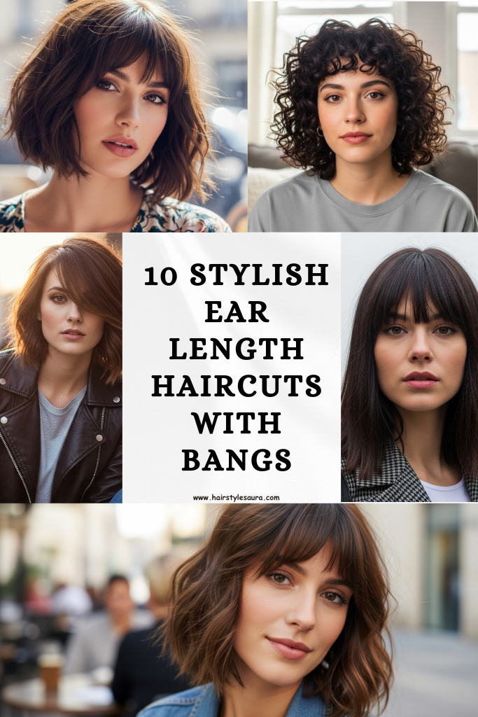 10 Stylish Ear Length Haircuts with Bangs Ideas for Women 15 ear length haircuts with bangs ideas