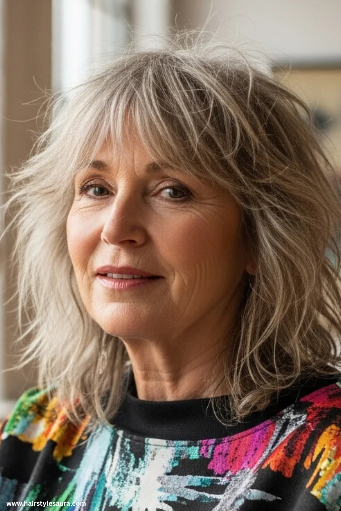 13 Elegant Short Hairstyles Women Over 60 Are Loving Right Now 7 Textured Shag