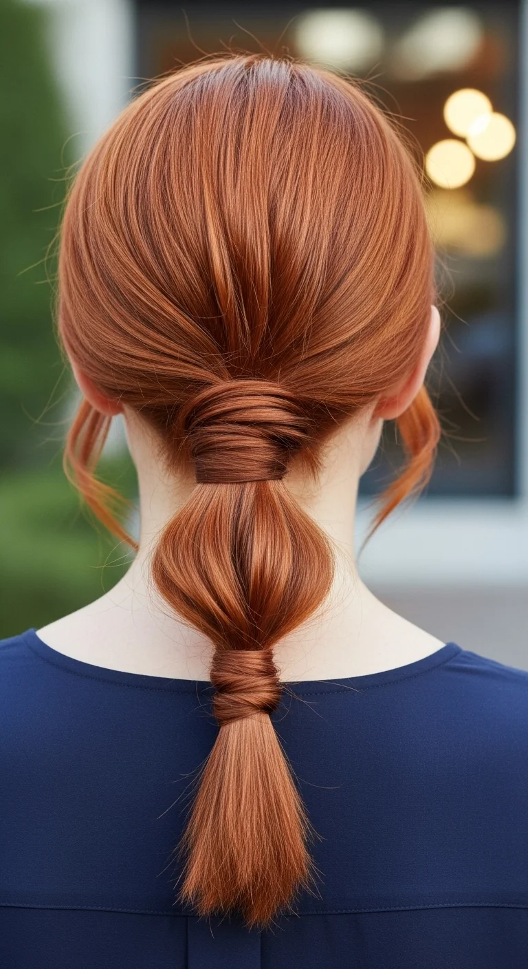 20 Stunning Ginger Hair Hairstyles for Women 15 14. Twisted Low Ponytail